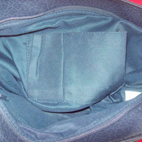 Blue Double Zipper Shoulder Bag - Picture 4 of 6